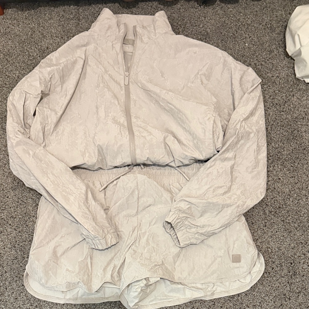 NUUDS Gray Windbreaker Jacket and Shorts Set